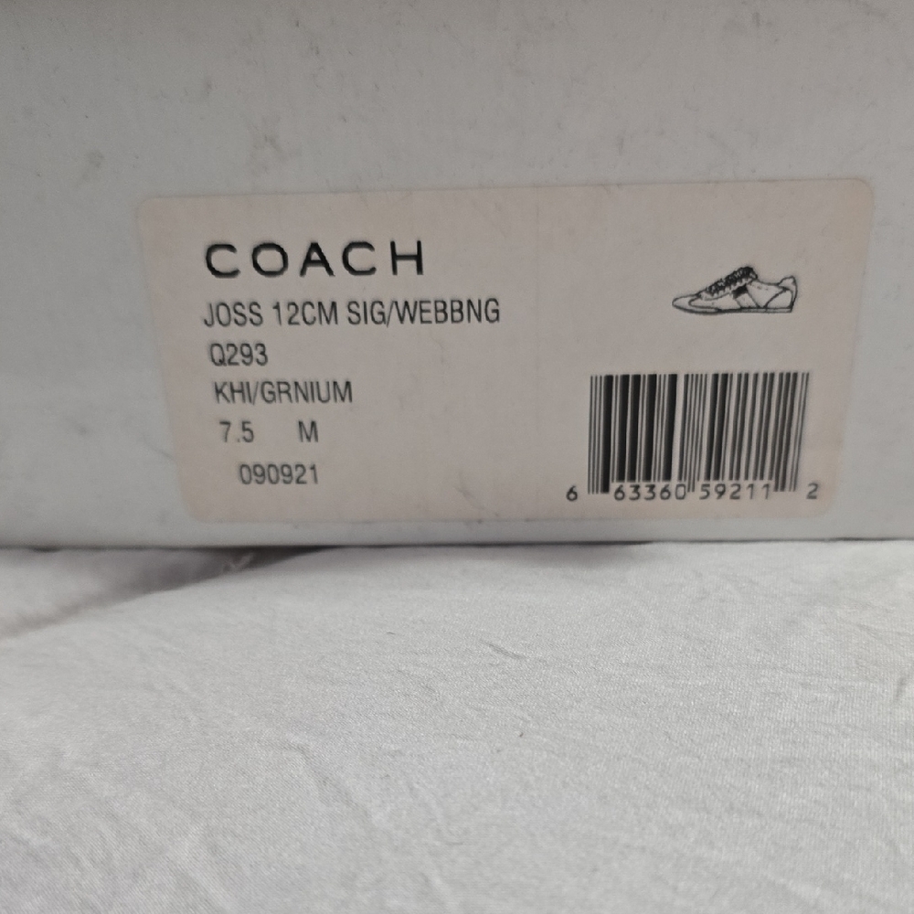 Coach Beige and Red Monogram Sneakers - Picture 2 of 5
